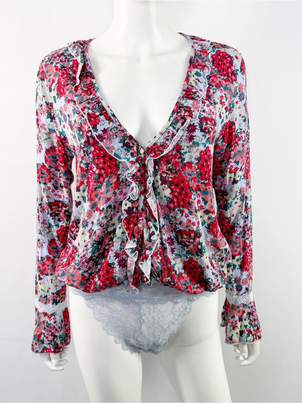 Intimately Free People Floral Bodysuit Size S Casual Going Out Colorful Spring